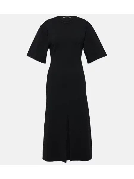 Rochie midi Stella Mccartney cu volane până la genunchi de costum negru
