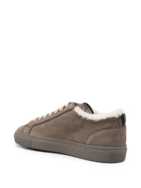 Sneakerși Doucal's din piele de oaie gri