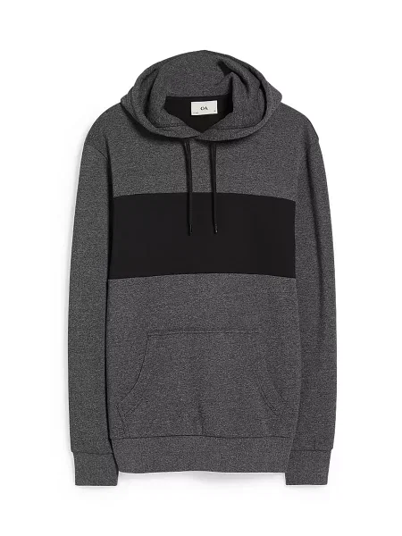 Худі C&A сірий/чорний бавовна/поліестер чорне
