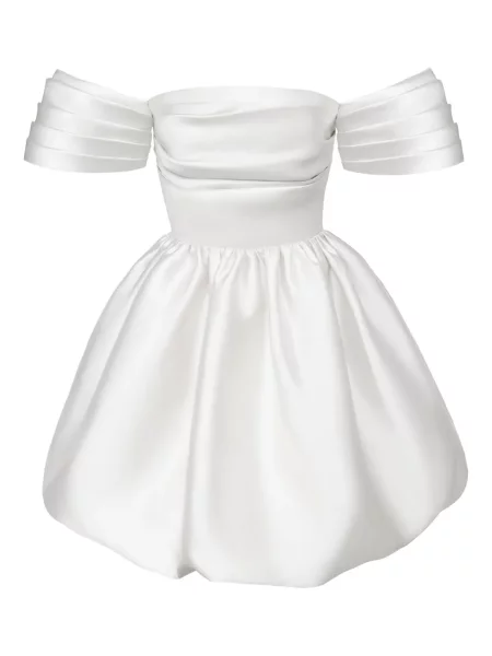 Rochie mini Post Meridiem drapată de costum alb