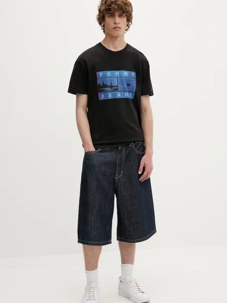 Tommy Jeans kratka majica črna