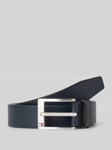 Nowy skórzany pasek „New Aly” Tommy Hilfiger granatowy