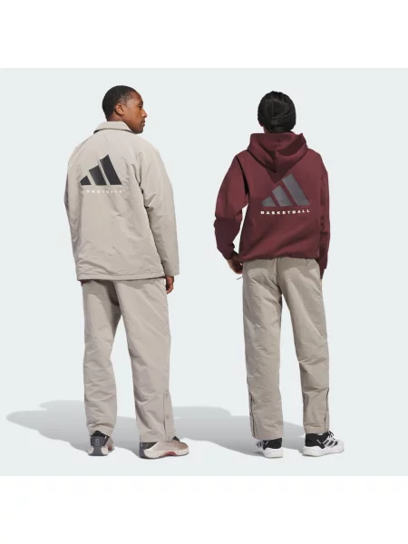 Spodnie adidas Basketball Woven uniseks beżowe