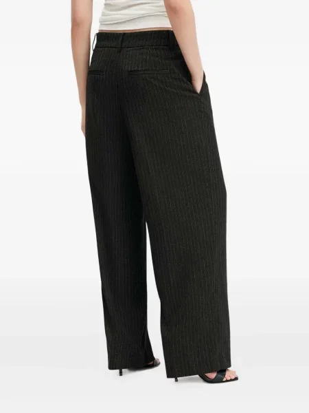 Pantaloni Allsaints cu dungi plisate gri