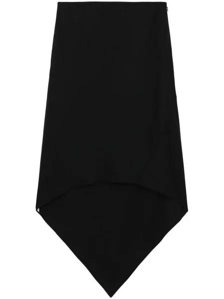 Spódnica midi Helmut Lang asymetryczna do kolan czarna