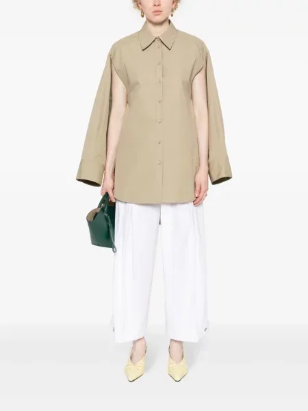 Kelnės Jil Sander poplinas balta