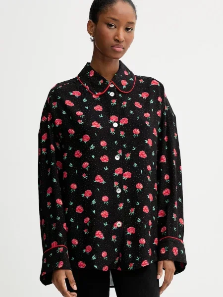 The Sleeper cămașă cu guler clasic relaxed negru