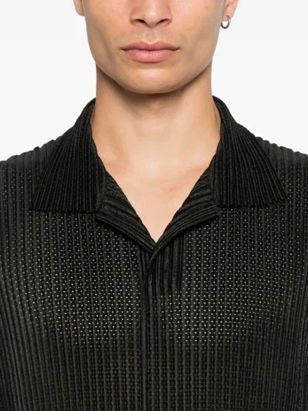 Αμάνικο πλισέ polo Homme Plissé Issey Miyake μαύρο