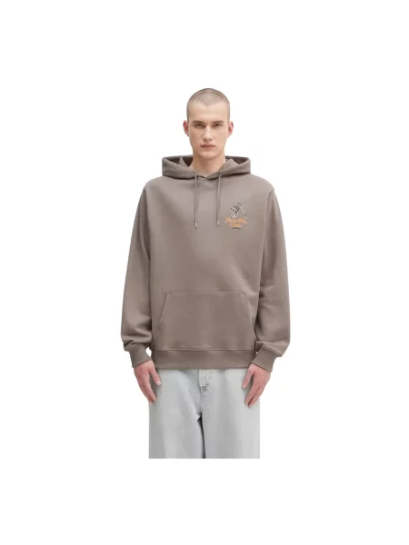Bluza z kapturem Drole De Monsieur z kapturem brązowa