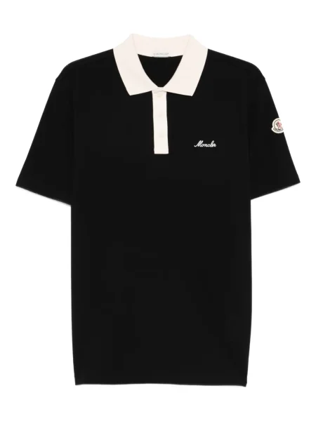 Polo Moncler cu broderie negru