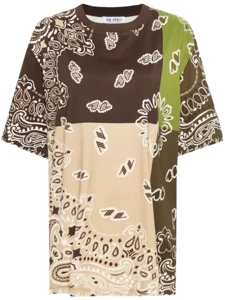 Tricou The Attico cu imagine cu model paisley maro