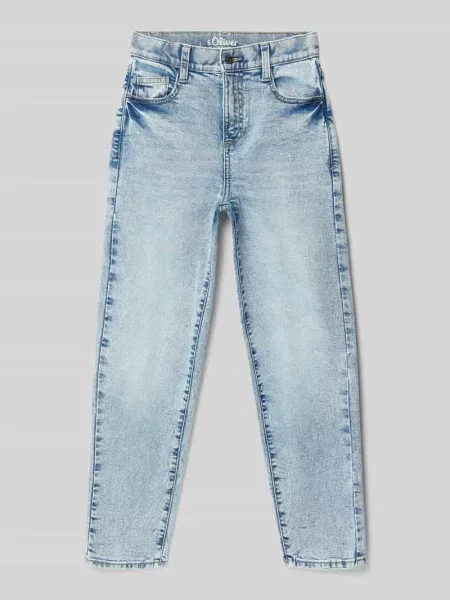 Proste jeansy o kroju Straight Fit z mieszanki bawełny S.oliver Red Label niebieskie