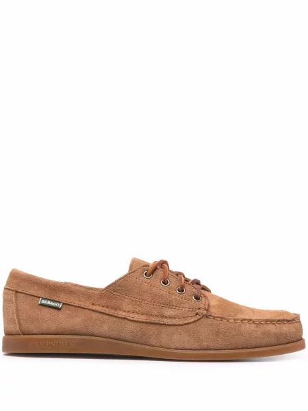 Pantofi Sebago cu șireturi din dantelă maro