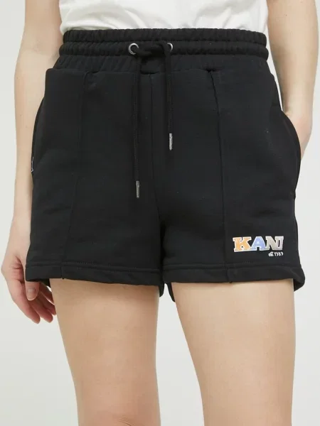 Karl Kani pantaloni scurti femei cu imprimeu high waist negru