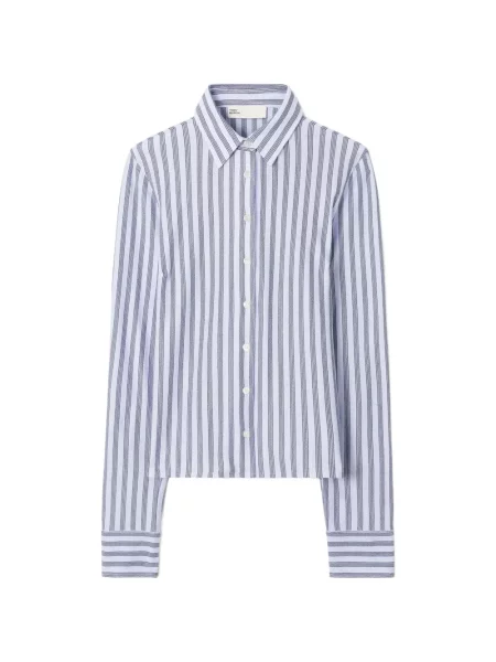 Tricou polo Tory Burch cu dungi alb