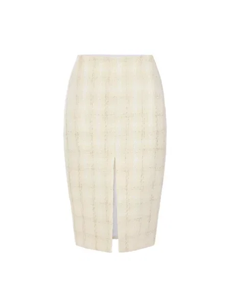 Spódnica midi Elisabetta Franchi wełniana żółta