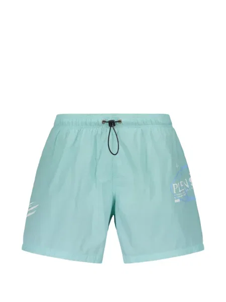 Slip de baie Plein Sport cu imagine cu cordon albastru