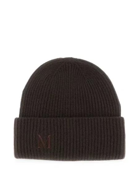 Căciulă Max Mara cu broderie tricotate maro