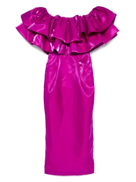 Maksi sukienka maxi Mitiliane Couture z falbankami garniturowa różowa