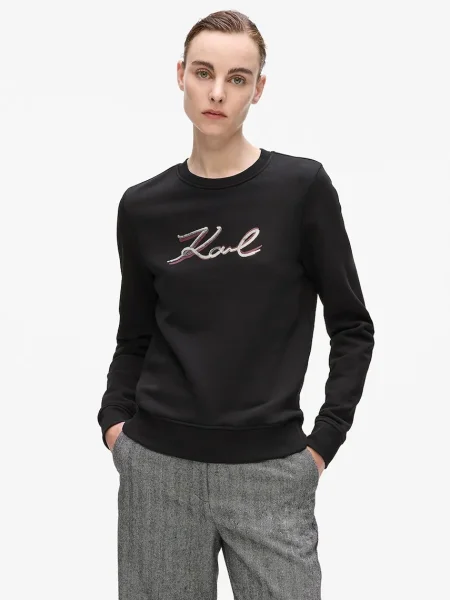 Karl Lagerfeld bluza z aplikacją czarny