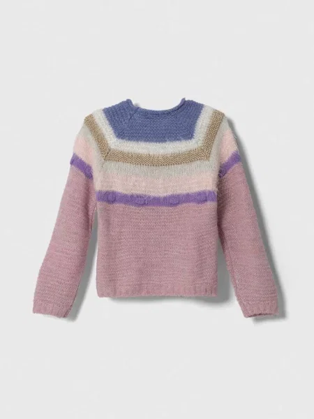 United Colors of Benetton Dětský svetr s příměsí vlny růžový