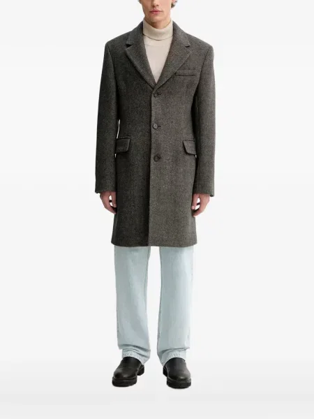 Palton Filippa K din țesătură twill gri