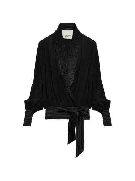 Geacă Isabel Marant de mătase negru
