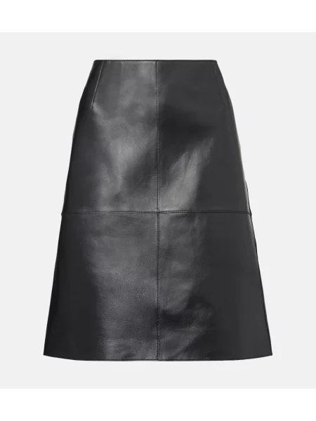 Fustă din piele Toteme până la genunchi negru