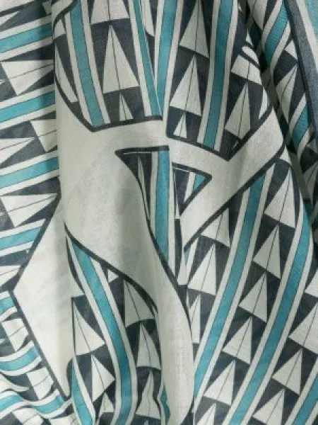 Fular Lanvin cu imagine cu imprimeu geometric albastru