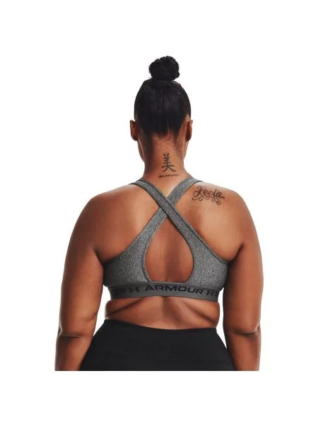 Podprsenka Under Armour Crossback Mid Heather Bra-GRY Šedivá šedá