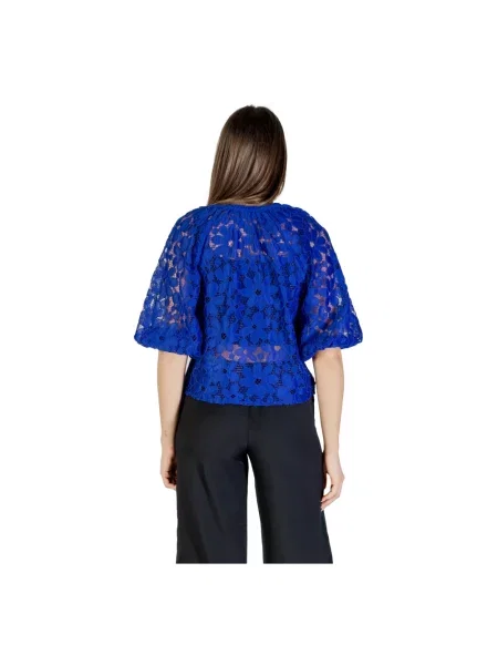 Desigual Bluzki Kobieta S Elegancka Bluzka z Długim Rękawem niebieski