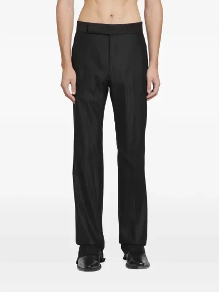 Pantaloni Tom Ford din satin cu dungi maro