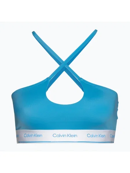 Sutien Calvin Klein cu gât halter albastru