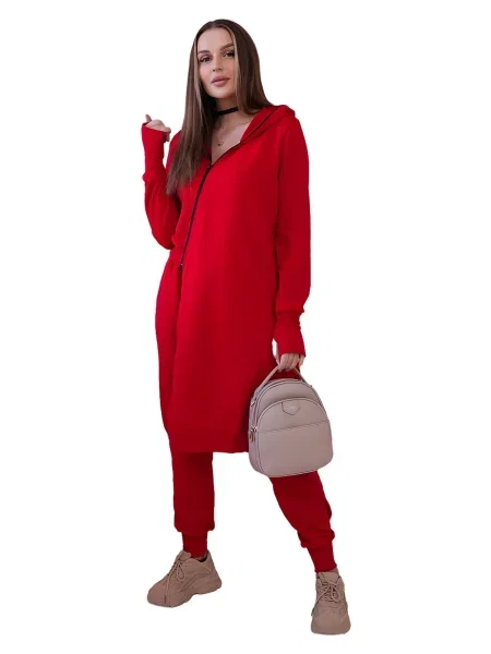 Set mikiny s delší stranou červené