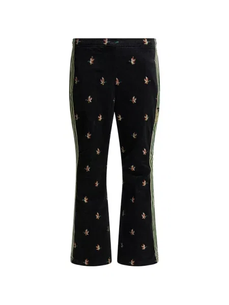 Pantaloni Kapital cu broderie cu dungi negru