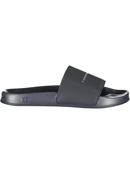 TOMMY HILFIGER Šľapky tmavomodrá / biela modrá