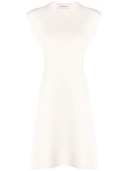 Rochie mini Yves Salomon fără mâneci de costum cu nervuri