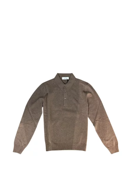 Lung tricou polo Gran Sasso maro