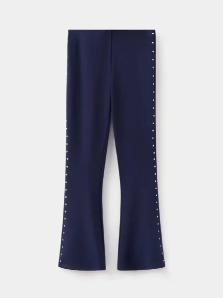 Legginsy flare z ćwiekami Dzieci 12 MANGO KIDS granatowy