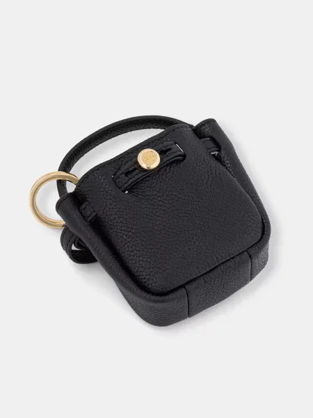 Usnjen obesek za ključe Tory Burch Romy črna