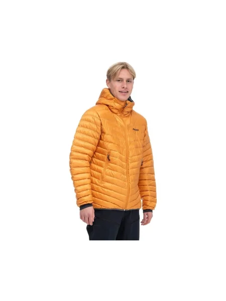 Geacă cu puf Bergans cu glugă portocaliu