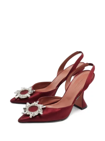 Pantofi cu toc Amina Muaddi slingback evazate roșu
