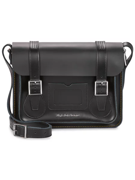 Usnjena satchel torba Dr. Martens črna