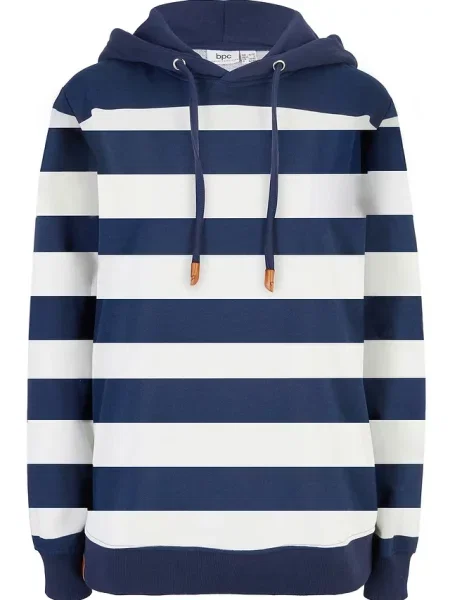 Bluza z kapturem z czystej bawełny niebieska