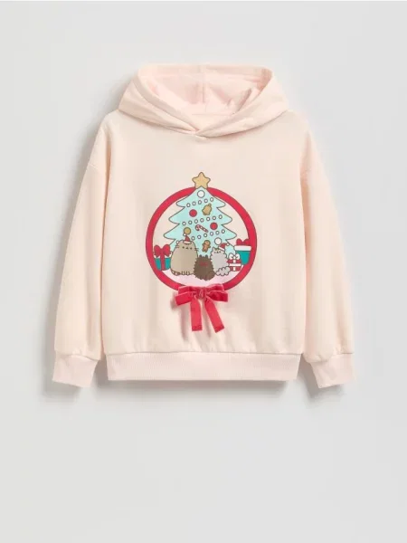 Reserved Świąteczna bluza Pusheen kremowy
