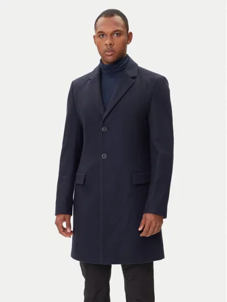 HUGO Volneni plašč Mornarsko modra