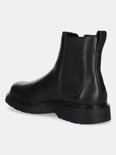 Calvin Klein bőr bokacsizma COMBAT ESS CHELSEA BOOT LTH fekete