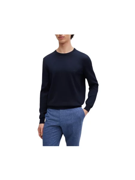 Sweter Hugo Boss wełniany niebieski