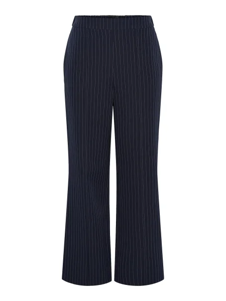PIECES Pantaloni cu dungă Bossy bleumarin alb