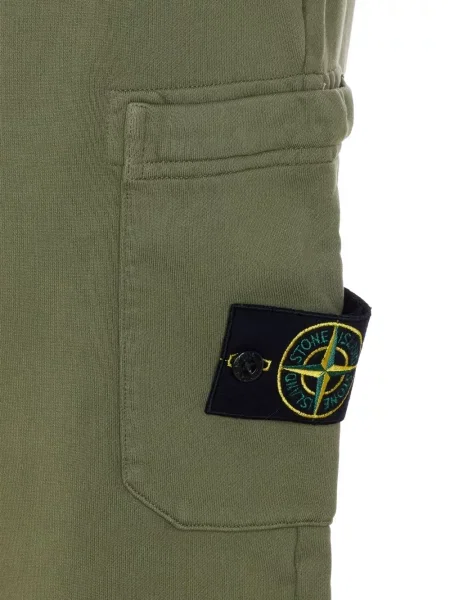 Pantaloni Stone Island cu strasuri verde
